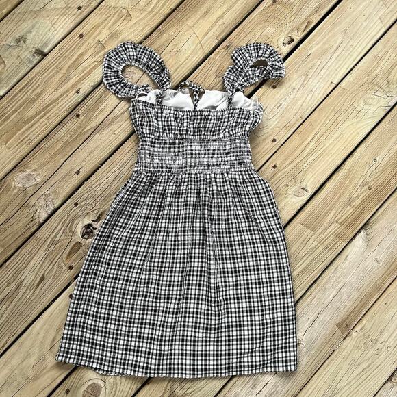 WAYF Black And White Gingham Fit & Flare Mini Dress Size XS - Picture 2 of 9